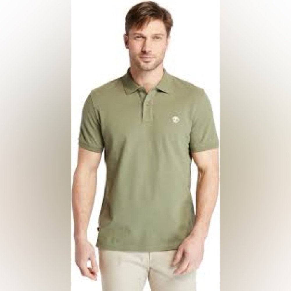 Timberland Pique Polo, Size Medium, Olive Green